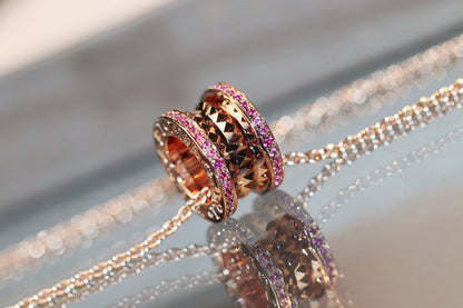 [Lumi Jewels]COLLIER DIAMANT ROSE OR ROSE ROCK ZERO 1