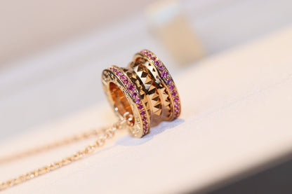 [Lumi Jewels]COLLIER DIAMANT ROSE OR ROSE ROCK ZERO 1