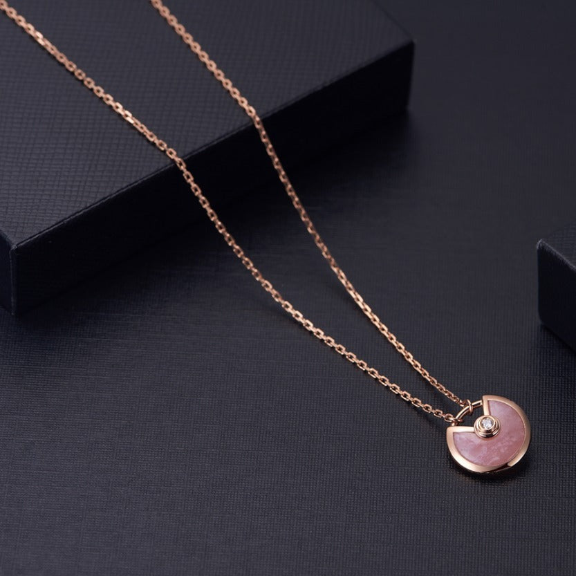 [Lumi Jewels]AMULETTE ROSE GOLD PINK MOP NECKLACE