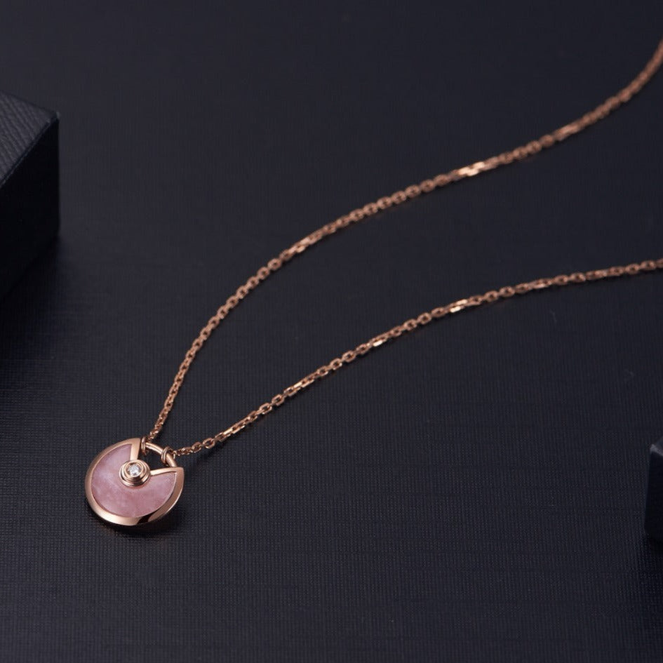 [Lumi Jewels]AMULETTE ROSE GOLD PINK MOP NECKLACE