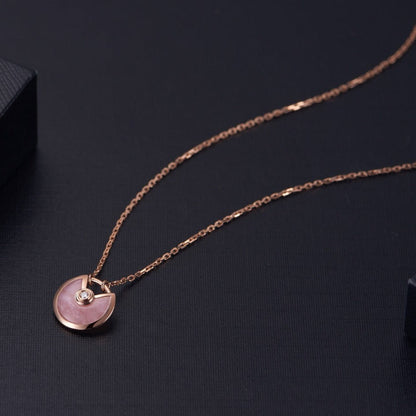 [Lumi Jewels]AMULETTE ROSE GOLD PINK MOP NECKLACE