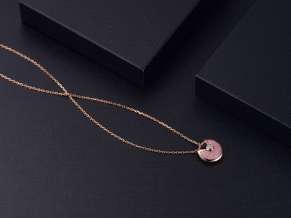 [Lumi Jewels]AMULETTE ROSE GOLD PINK MOP NECKLACE