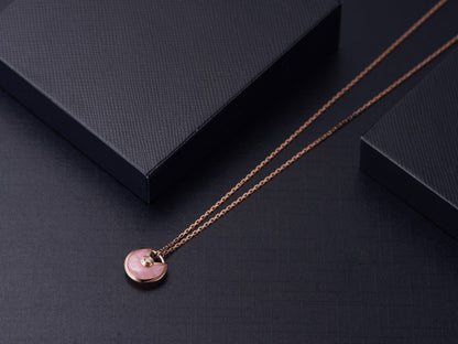 [Lumi Jewels]AMULETTE ROSE GOLD PINK MOP NECKLACE