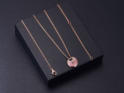 [Lumi Jewels]AMULETTE ROSE GOLD PINK MOP NECKLACE