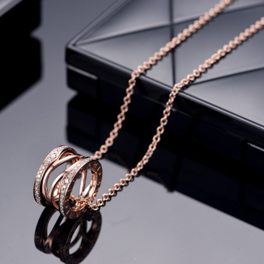 [Lumi Jewels]ZERO 1 PINK GOLD DIAMOND OPEN NECKLACE