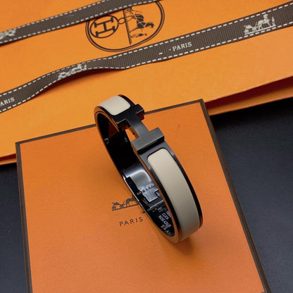 [Lumi Jewels]H BRACELET 12MM BLACK BEIGE CERAMIC