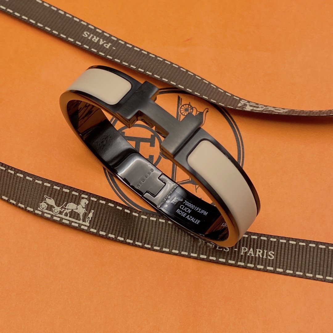 [Lumi Jewels]H BRACELET 12MM BLACK BEIGE CERAMIC