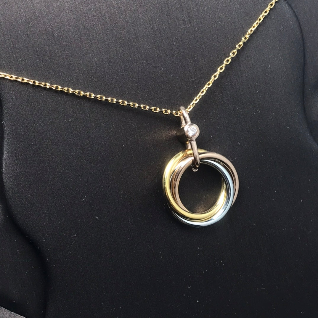 [Lumi Jewelery]TRINITY  NECKLACE 1 DIAMOND