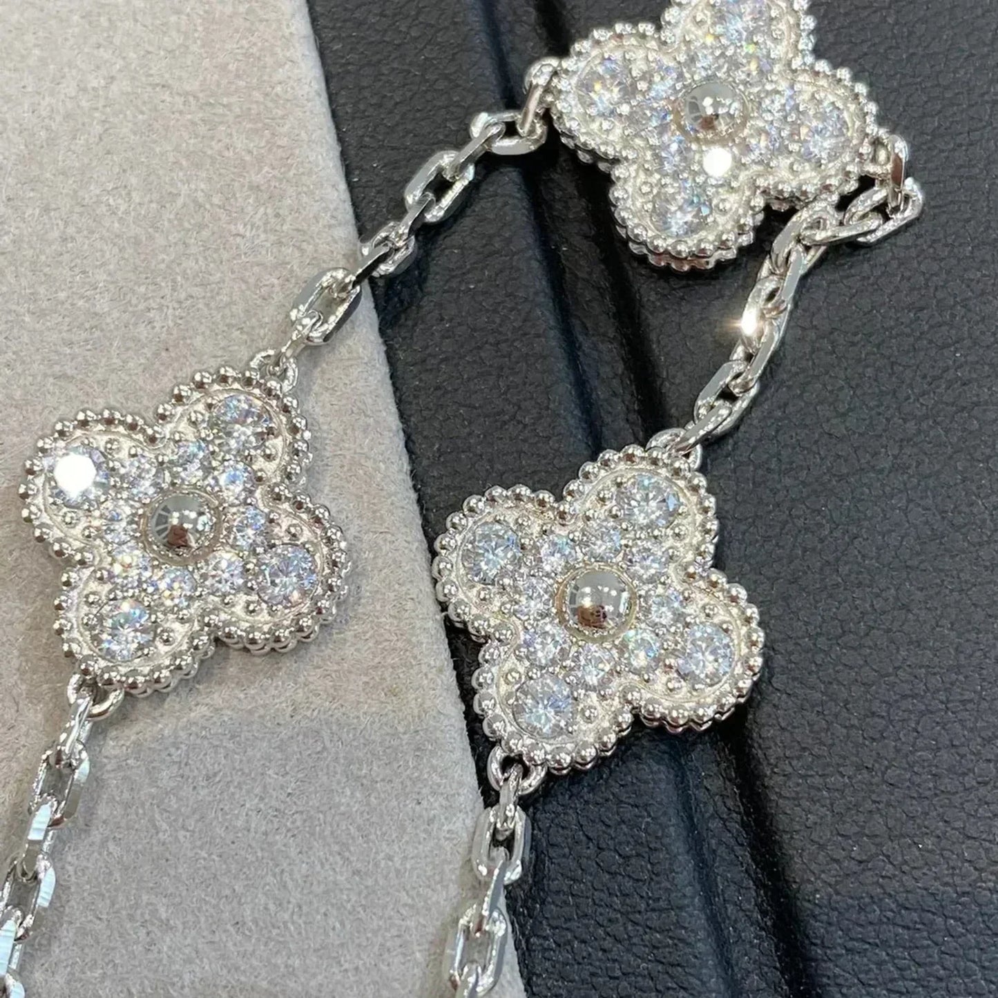 [Lumi Jewels]CLOVER 5 MOTIFS  DIAMOND BRACELET SILVER