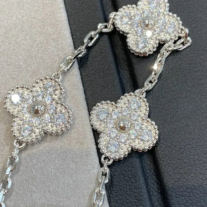 [Lumi Jewels]CLOVER 5 MOTIFS  DIAMOND BRACELET SILVER