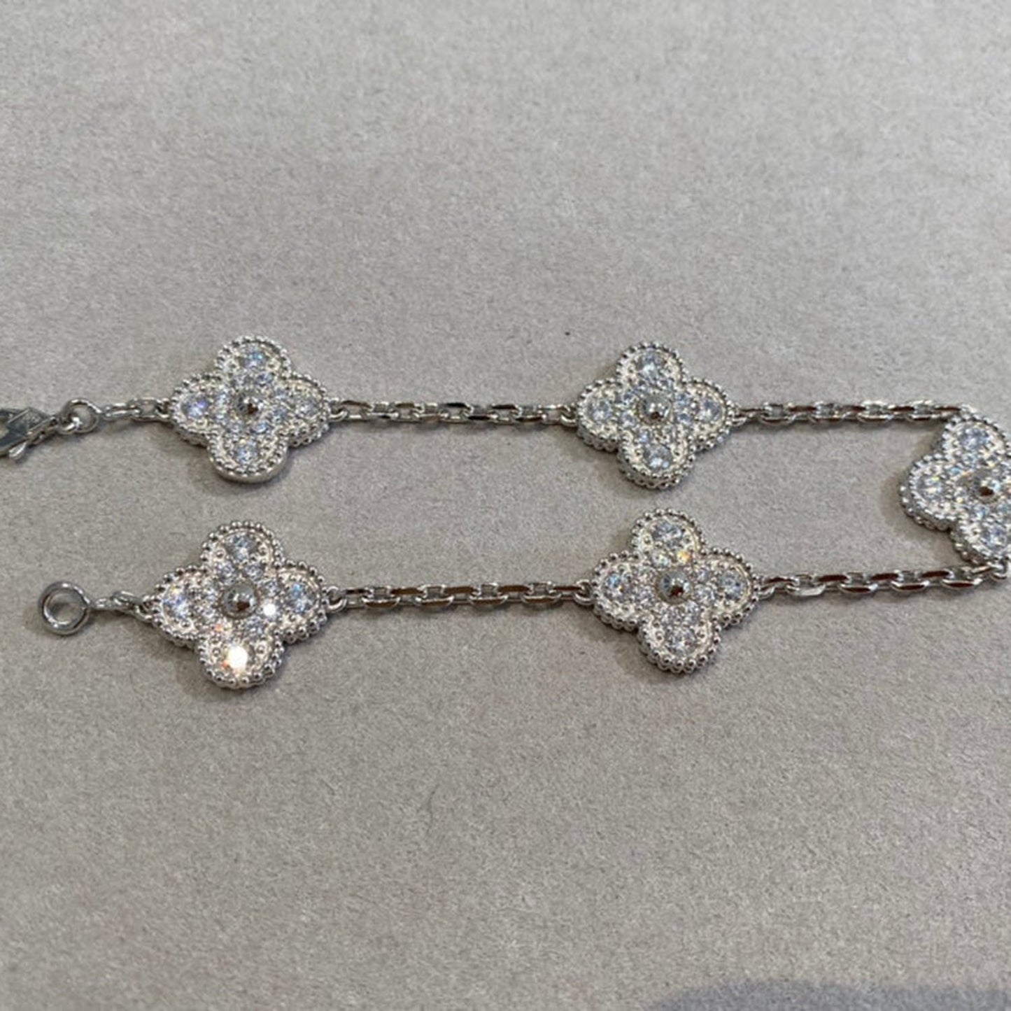 [Lumi Jewels]CLOVER 5 MOTIFS  DIAMOND BRACELET SILVER