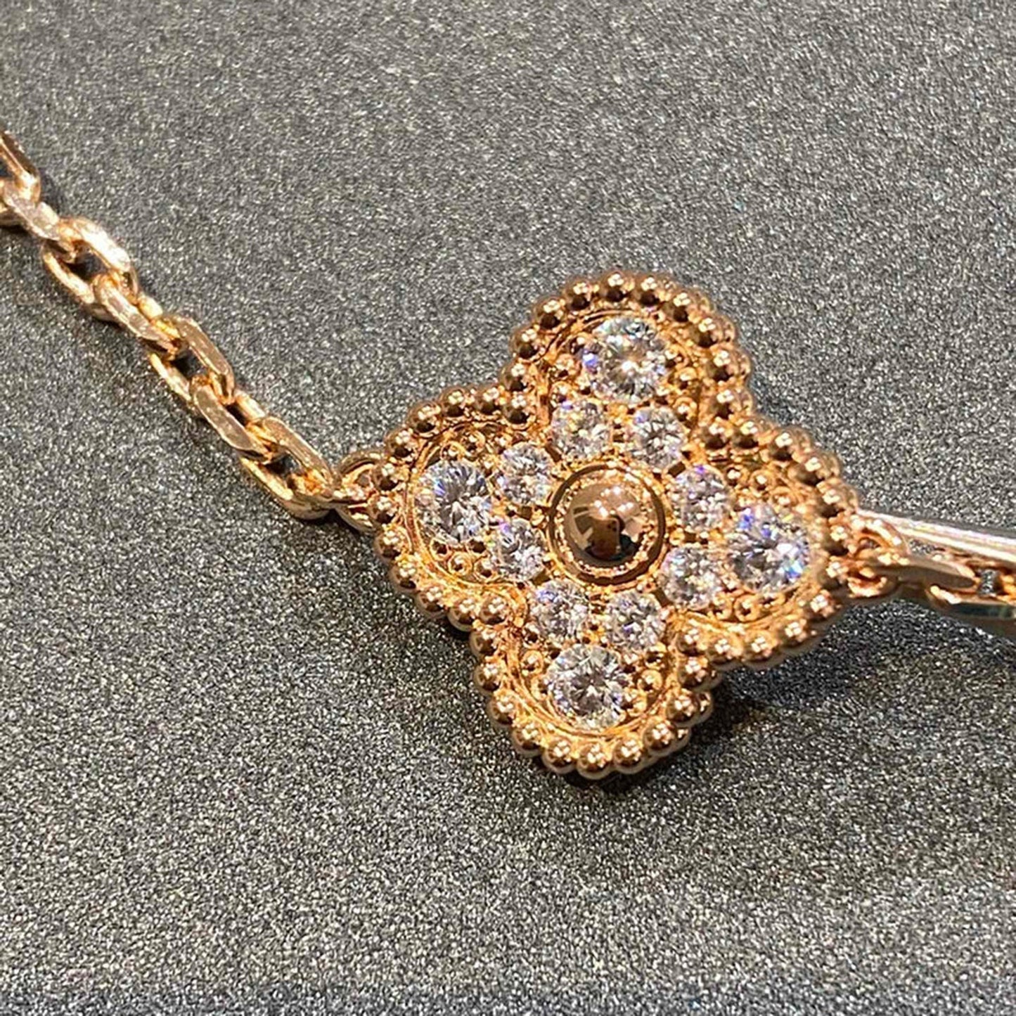 [Lumi Jewels]BRACELET TRÈFLE 5 MOTIFS ENTIÈREMENT SERTI DE DIAMANTS