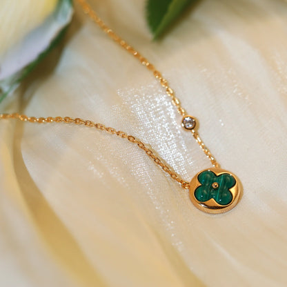 [Lumi Jewels]COLLIER PENDENTIF SOLEIL OR ROSE 1 DIAMANT
