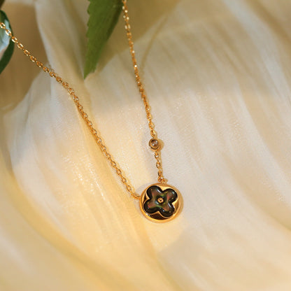 [Lumi Jewels]COLLIER PENDENTIF SOLEIL OR ROSE 1 DIAMANT
