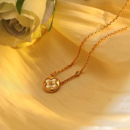 [Lumi Jewels]COLLIER PENDENTIF SOLEIL OR ROSE 1 DIAMANT