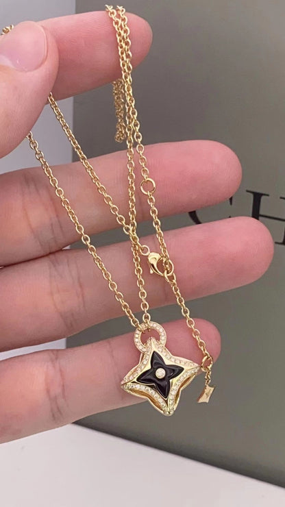 [Lumi Jewels]STAR PEDANT PINK GOLD DIAMOND NECKLACE
