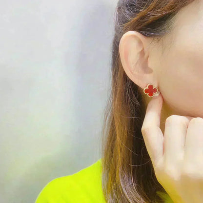 [Lumi Jewels]CLOVER MEDIUM 1 MOTIFS CARNELIAN  EARRINGS