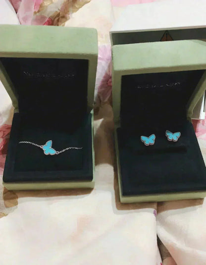 [Lumi Jewels]BUTTERFLY TURQUOISE EARRINGS SILVER