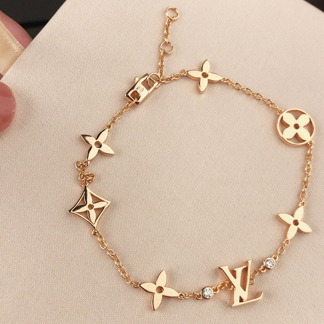 [Lumi Jewels]STAR AND SUN 7 MOTIFS GOLD BRACELET
