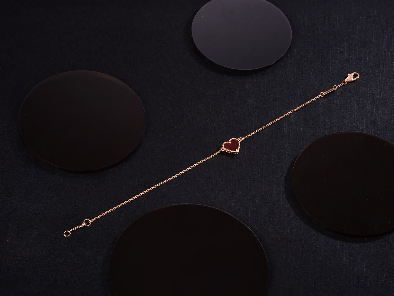 [Lumi Jewels]HEART CARNELIAN PINK GOLD BRACELET