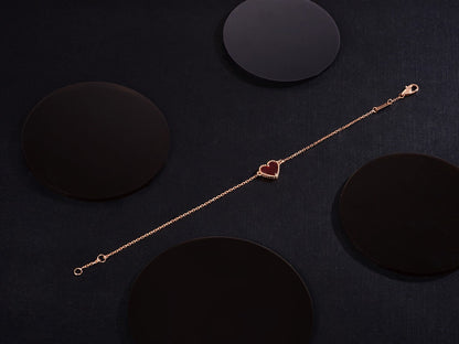 [Lumi Jewels]HEART CARNELIAN PINK GOLD BRACELET