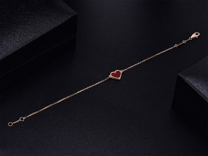 [Lumi Jewels]HEART CARNELIAN PINK GOLD BRACELET