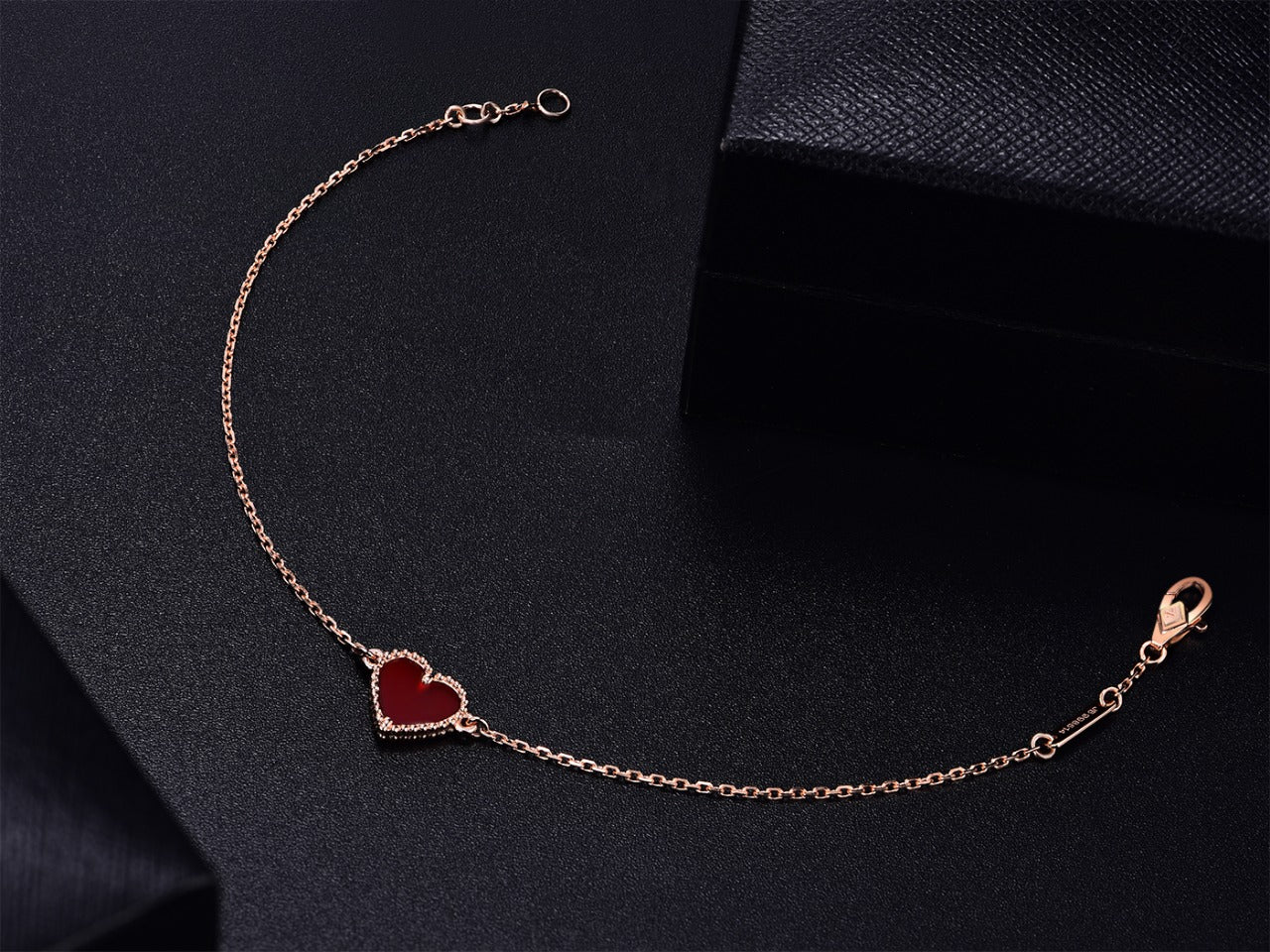 [Lumi Jewels]HEART CARNELIAN PINK GOLD BRACELET