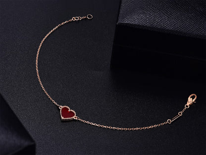 [Lumi Jewels]HEART CARNELIAN PINK GOLD BRACELET