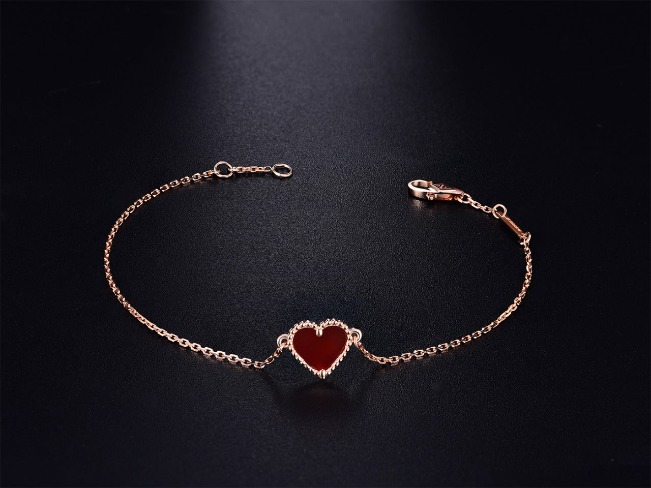 [Lumi Jewels]HEART CARNELIAN PINK GOLD BRACELET