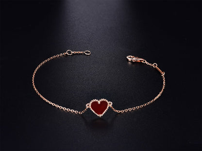 [Lumi Jewels]HEART CARNELIAN PINK GOLD BRACELET