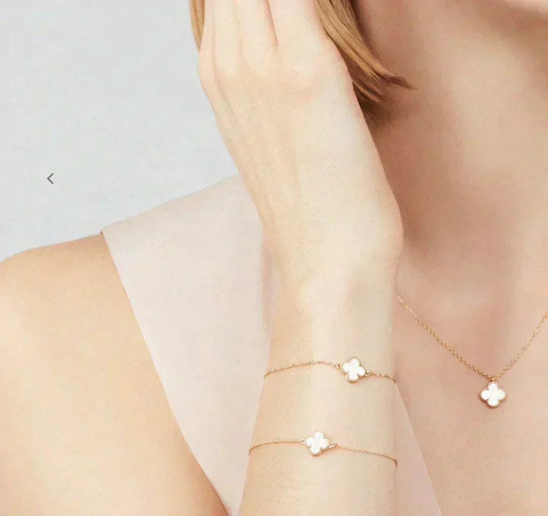 [Lumi Jewels]CLOVER MINI 9.5MM WHITE MOTHER-OF-PEARL NECKLACE