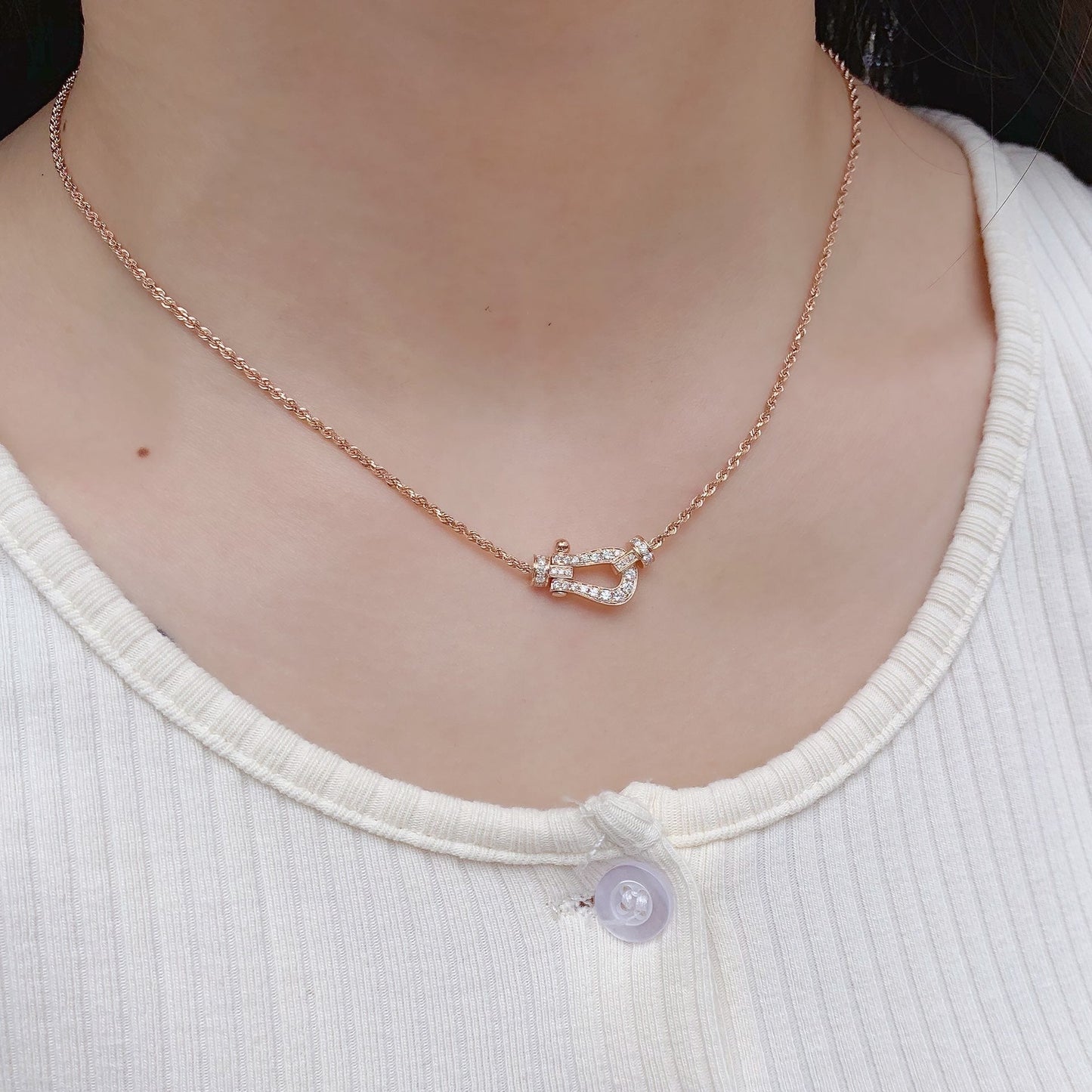[Lumi Jewels]FORCE 10 PINK GOLD DIAMOND NECKLACE