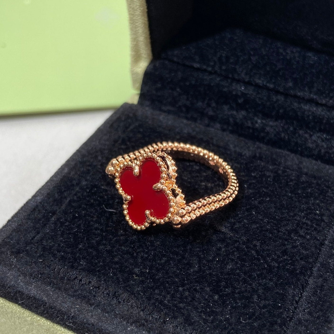[Lumi Jewels]CLOVER RIVERSIBLE PINK GOLD RING