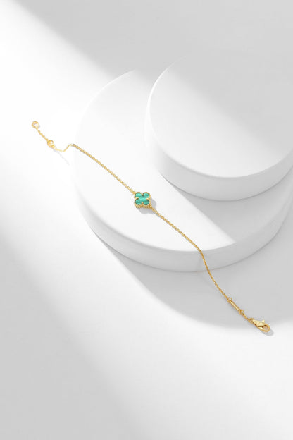 [Lumi Jewels]CLOVER BRACELET MALACHITE 1 MOTIF