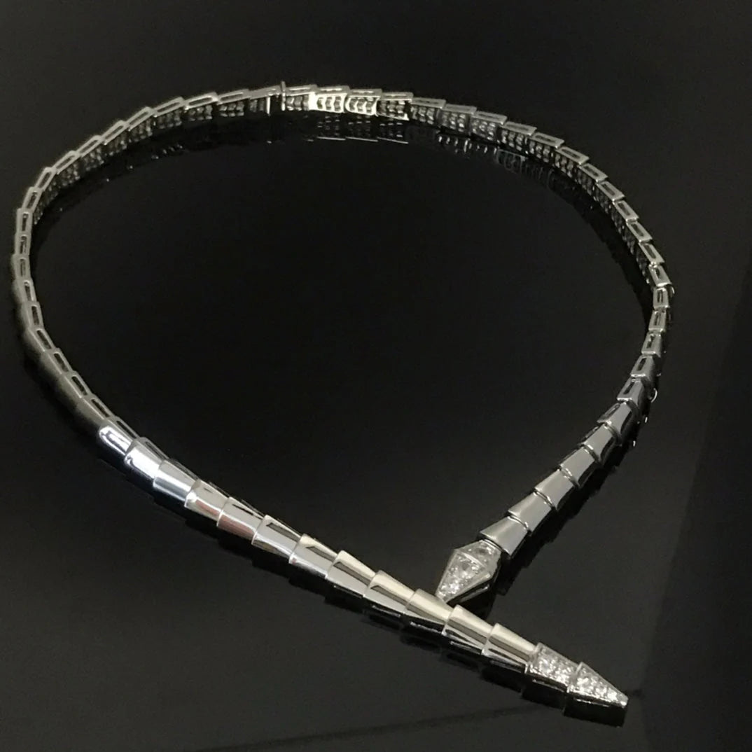 [Lumi Jewels]COLLIER SERPENTIN ARGENT DIAMANT