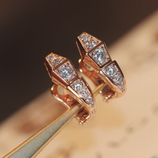 [Lumi Jewels]SERPENT PINK GOLD DIAMOND EARRINGS