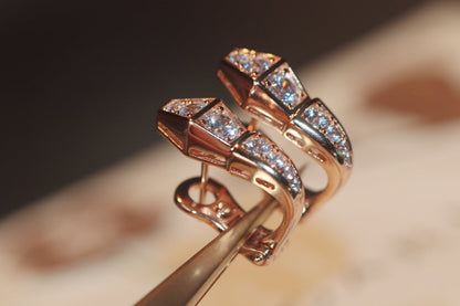 [Lumi Jewels]SERPENT PINK GOLD DIAMOND EARRINGS