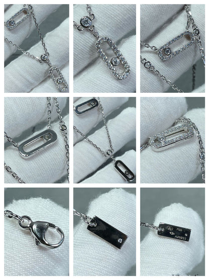[Lumi]MOVE 2 ROW DIAMOND NECKLACE