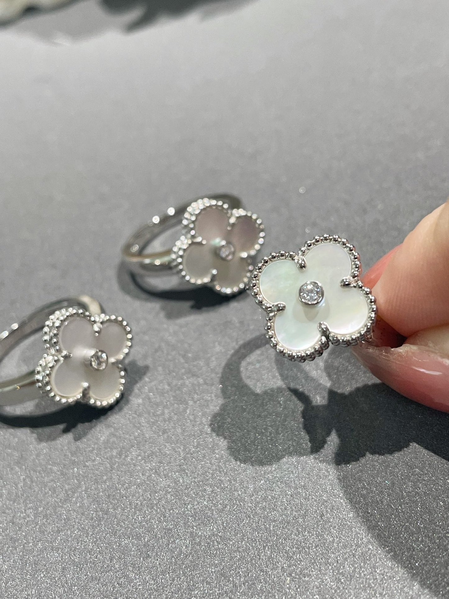 [Lumi Jewels]CLOVER SILVER MOP DIAMOND RING