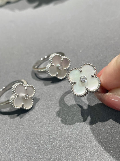 [Lumi Jewels]CLOVER SILVER MOP DIAMOND RING