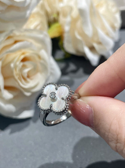 [Lumi Jewels]CLOVER SILVER MOP DIAMOND RING