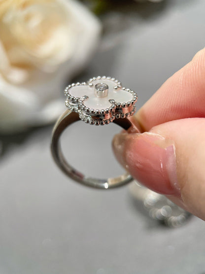 [Lumi Jewels]CLOVER SILVER MOP DIAMOND RING
