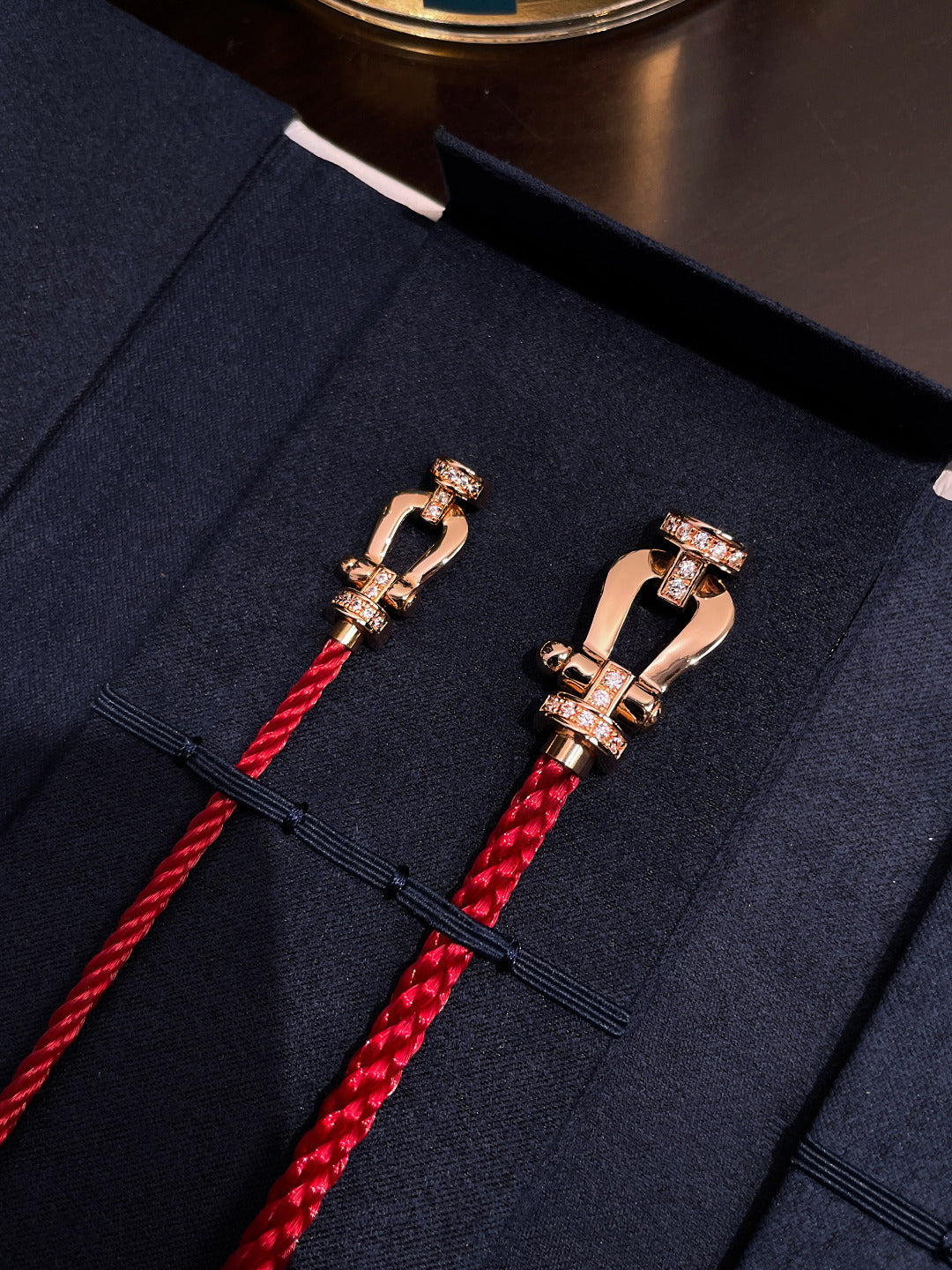 [Lumi Jewels]FORCE 10 HALF DIAMOND PINK GOLD RED CORDERI LARGE AND MEDIUM MODEL