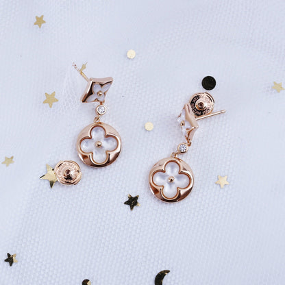 [Lumi Jewels]STAR AND SUN PINK GOLD MOP DROP EARRINGS