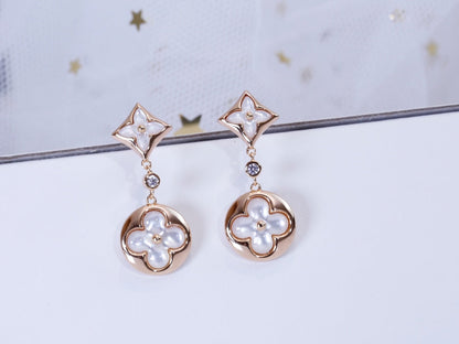 [Lumi Jewels]STAR AND SUN PINK GOLD MOP DROP EARRINGS