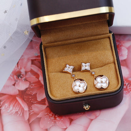 [Lumi Jewels]STAR AND SUN PINK GOLD MOP DROP EARRINGS