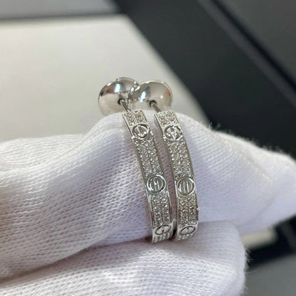[Lumi Jewelery]LOVE EARRINGS 3.6MM DIAMOND PAVED