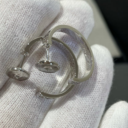 [Lumi Jewels]LOVE DIAMOND SILVER HOOP EARRINGS