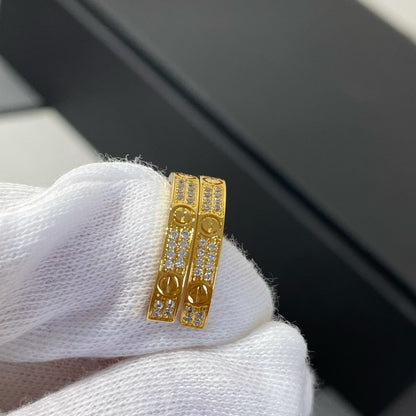 [Lumi Jewels]LOVE DIAMOND GOLD HOOP EARRINGS