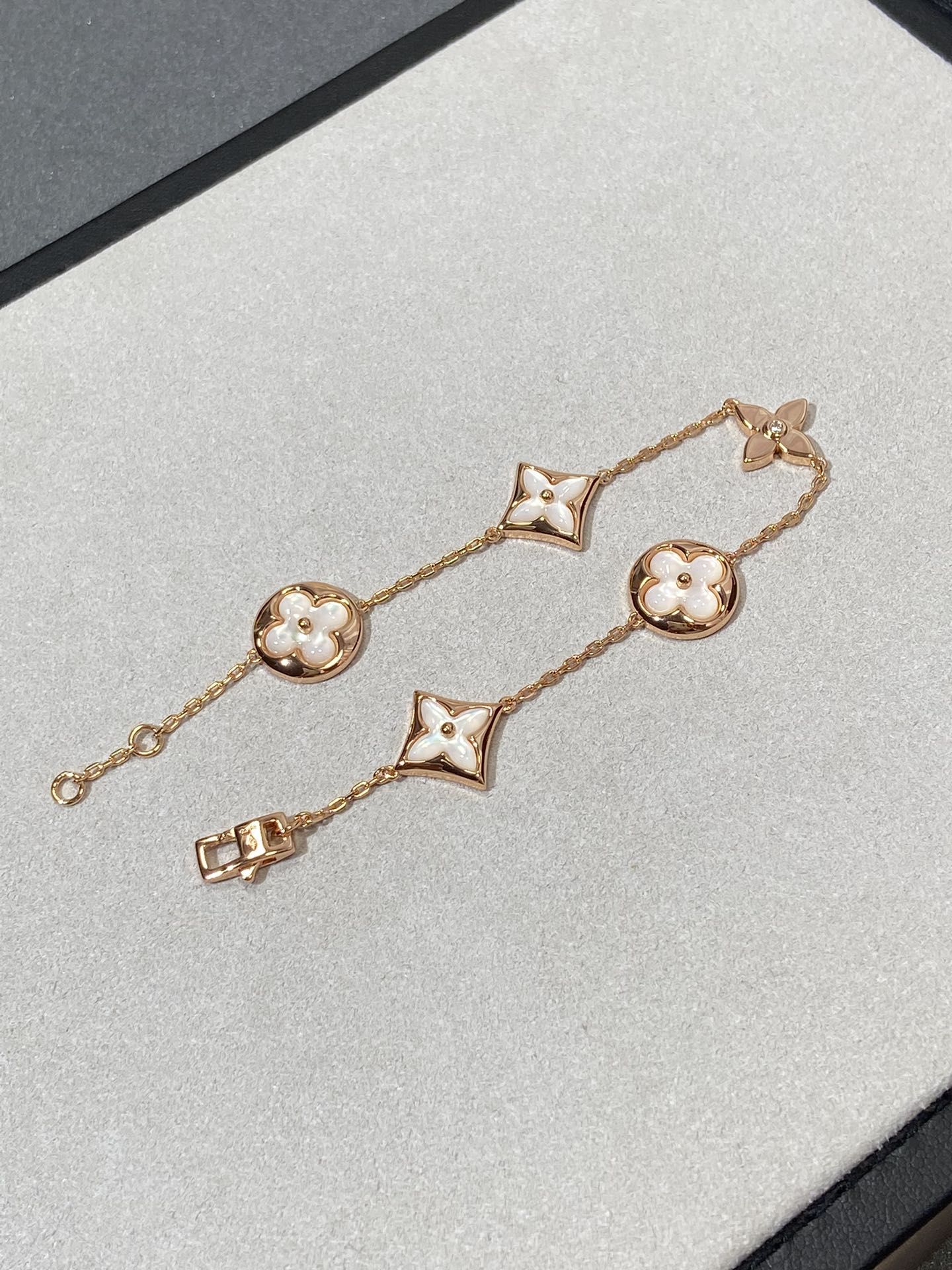 [Lumi Jewels]STAR AND SUN 5 MOTIF MOP PINK GOLD BRACELET